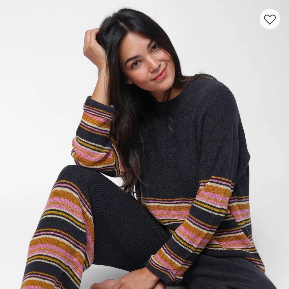NATURAL LIFE Striped Black and Pink Jumpsuit